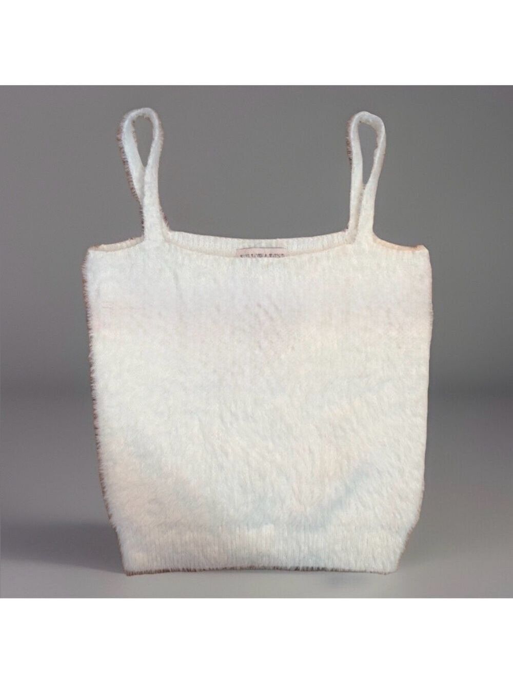 Willow & Wind Eyelash Knit Ivory Cropped Tank – Large